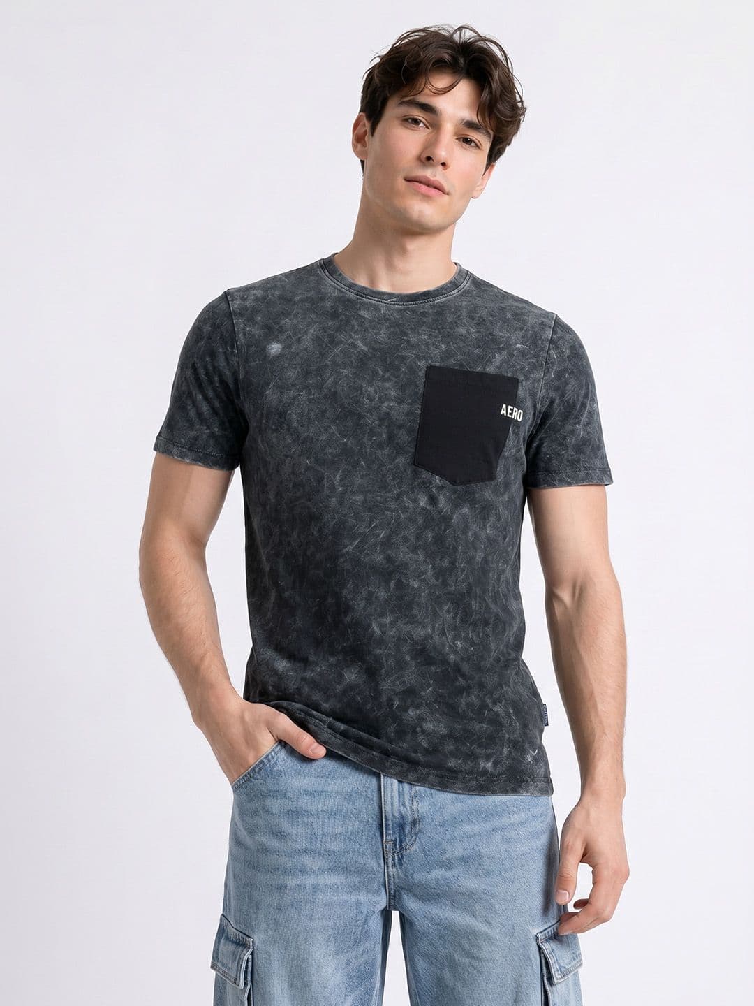 Aeropostale Dyed Effect Pure Cotton T-shirt - view 1