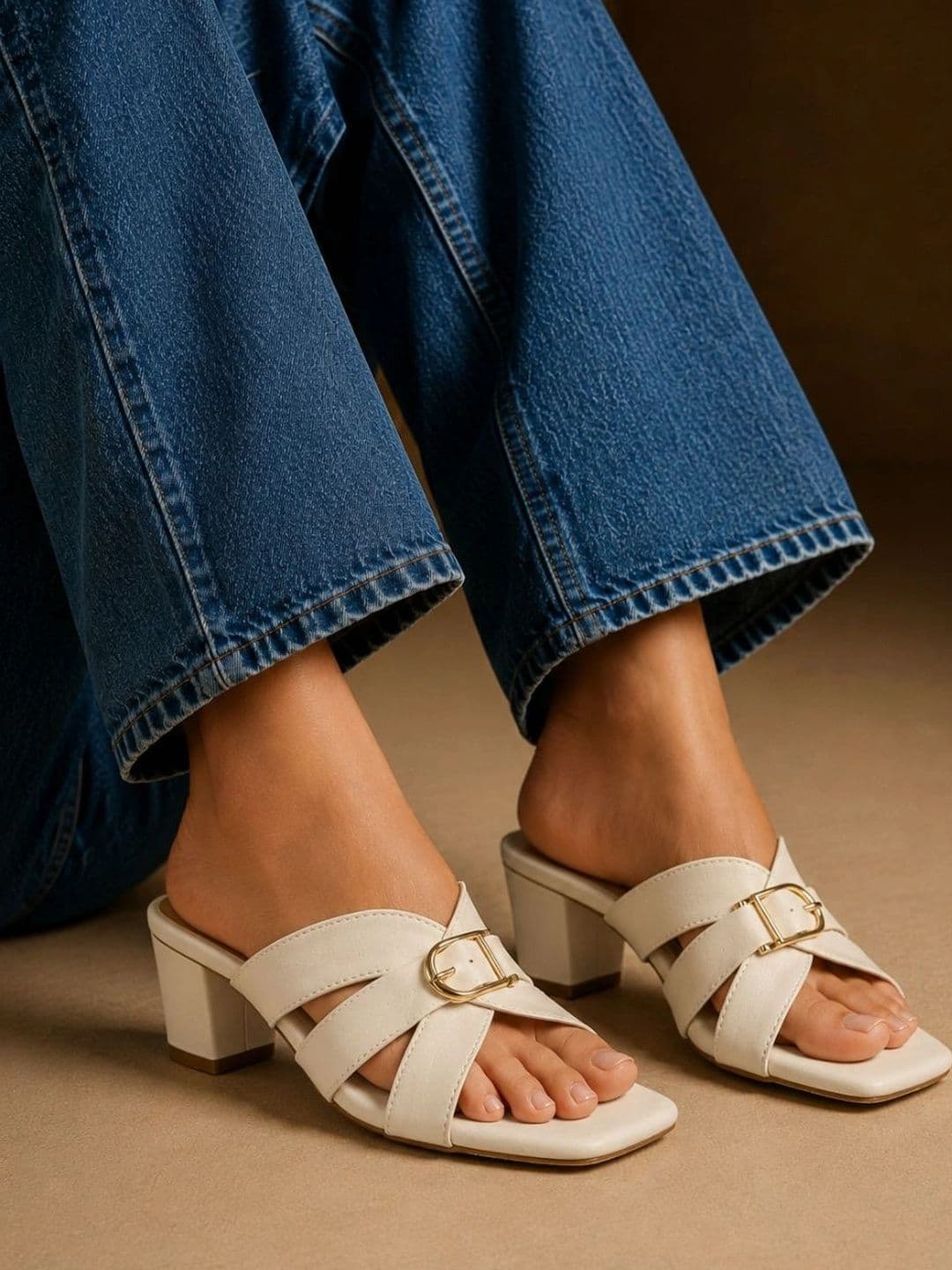 Ravis Block Mules with Buckles - view 1
