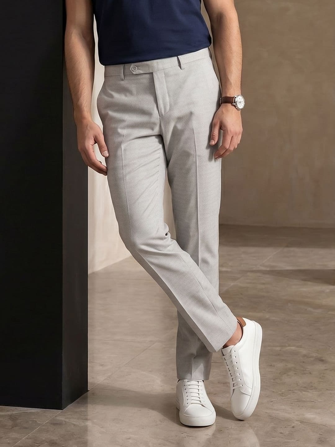 INVICTUS Men Checked Slim Fit Trousers - view 1