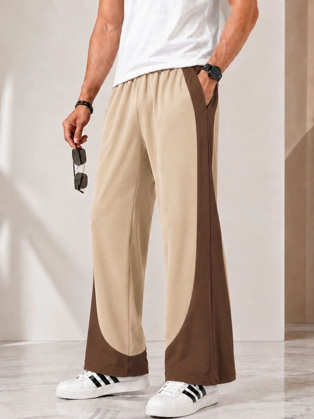 TEDWOODS Men Wide Leg Colourblocked Track Pants - view 1