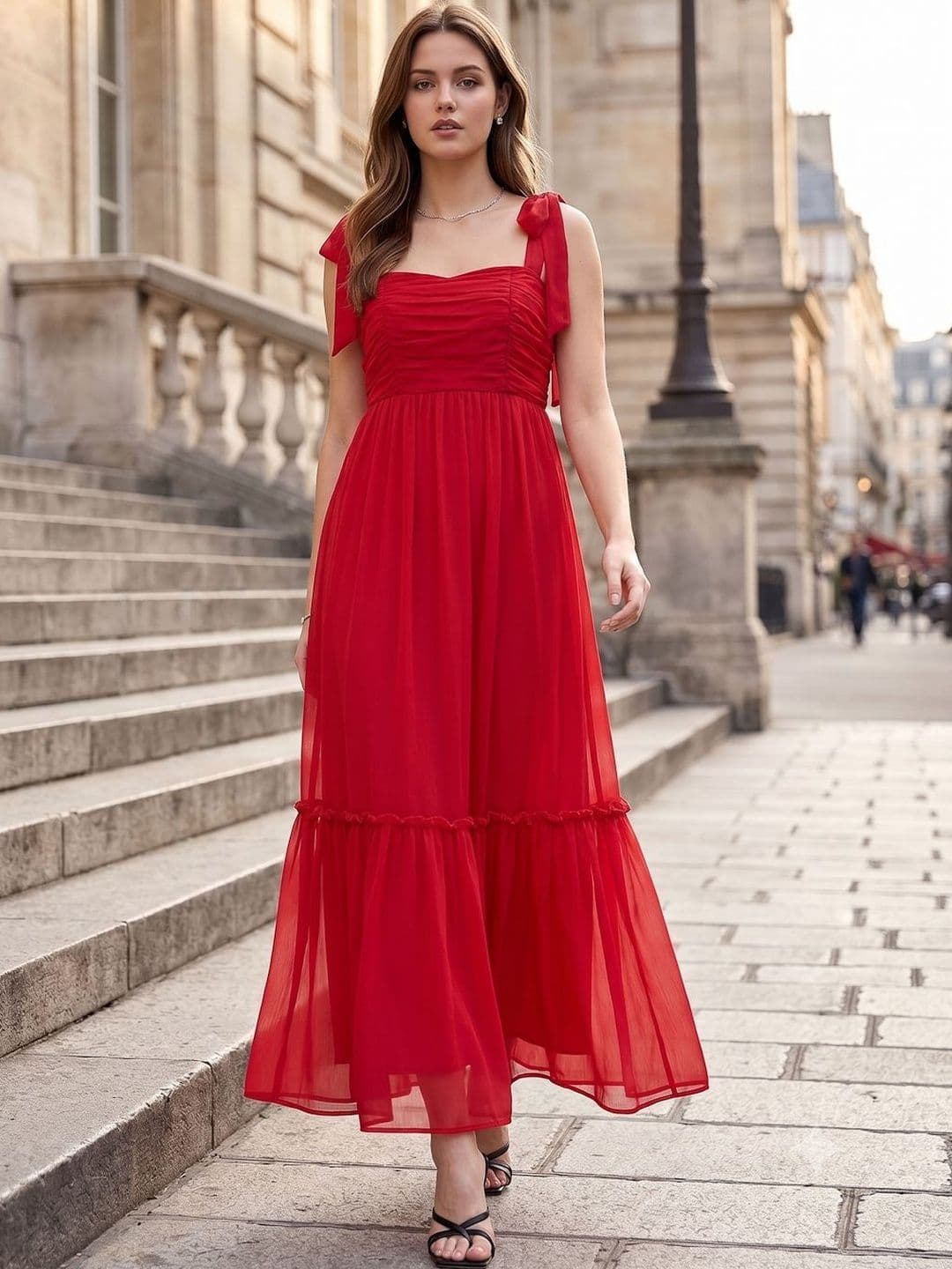 aayu Women Layered Chiffon Maternity Maxi Dress - view 1
