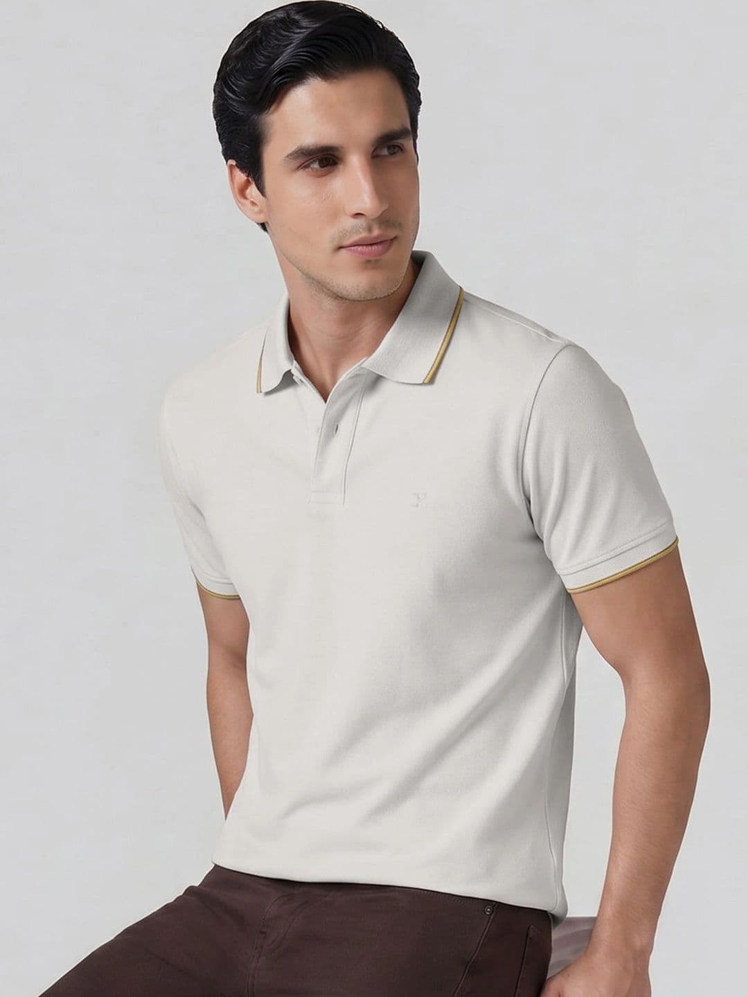 XYXX Men Solid Slim Fit Polo Collar Pure Cotton Tshirt - view 1