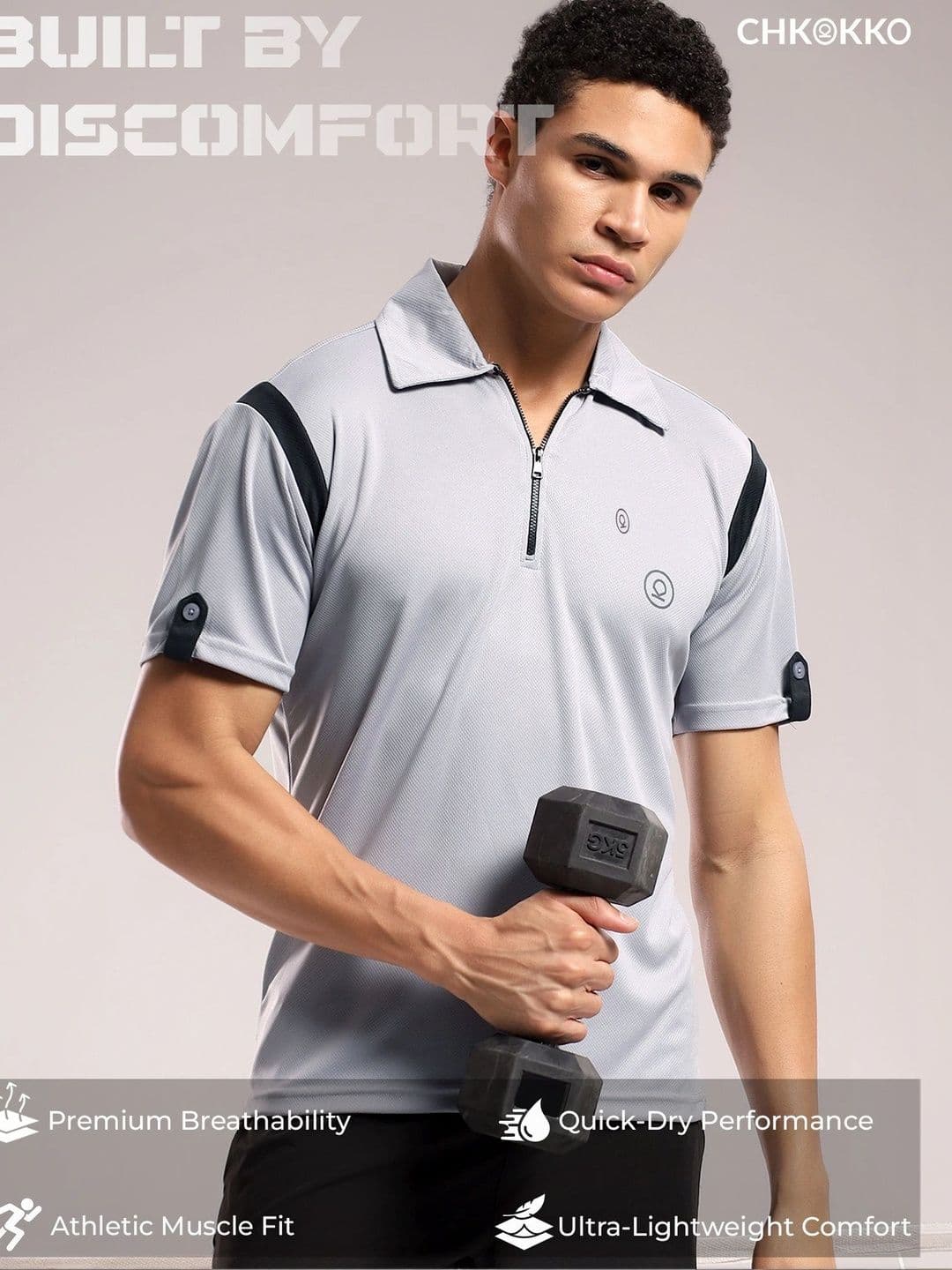 CHKOKKO Men Polo Collar T-shirt - view 1