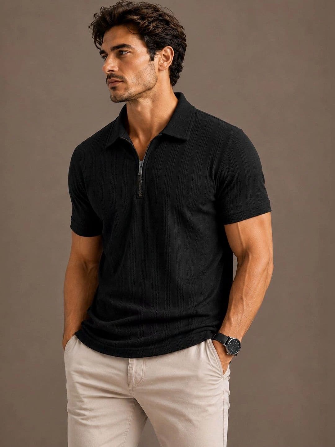 THE BEETEL HOUSE Men Polo Collar T-shirt - view 1