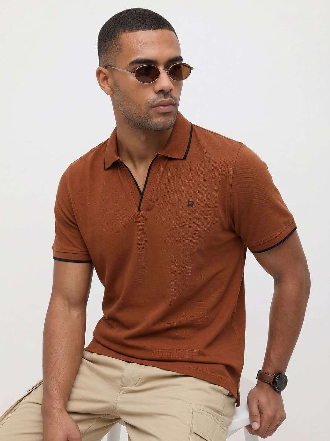 The Roadster Life Co. Polo Collar Pure Cotton T-shirt - view 1