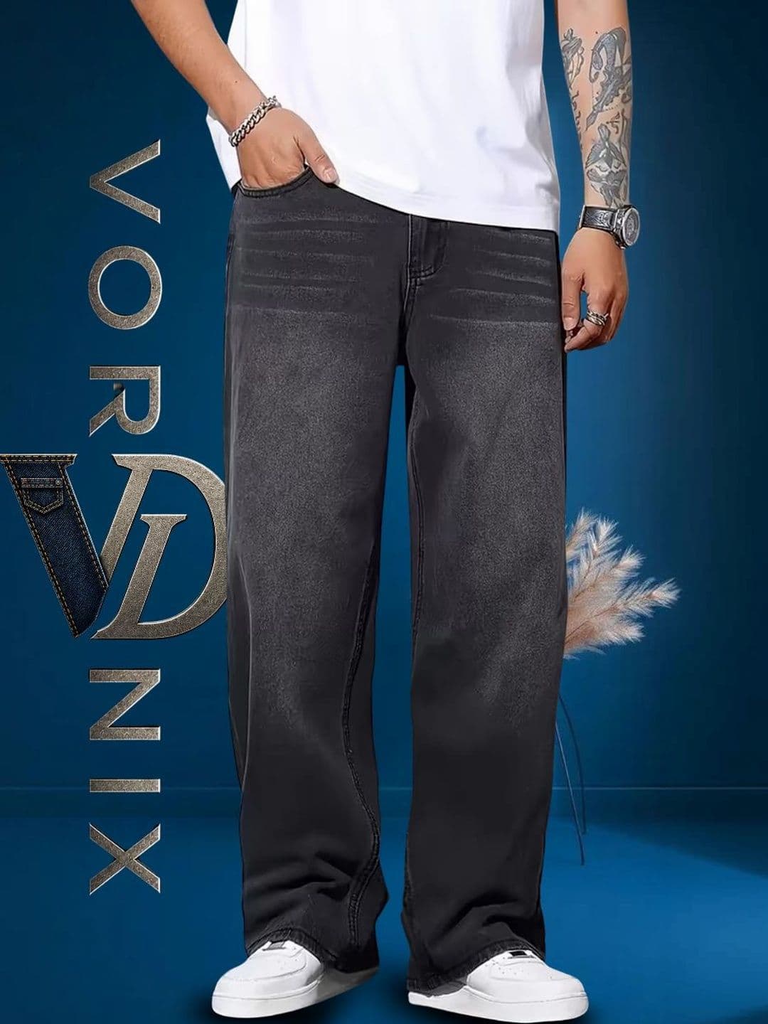 VORNIX DENIM Men Relaxed Fit Mid-Rise Stretchable Jeans - view 1