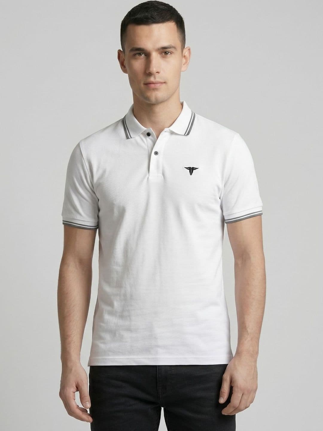 HERE&NOW Men Brand Logo Polo Collar T-shirt - view 1