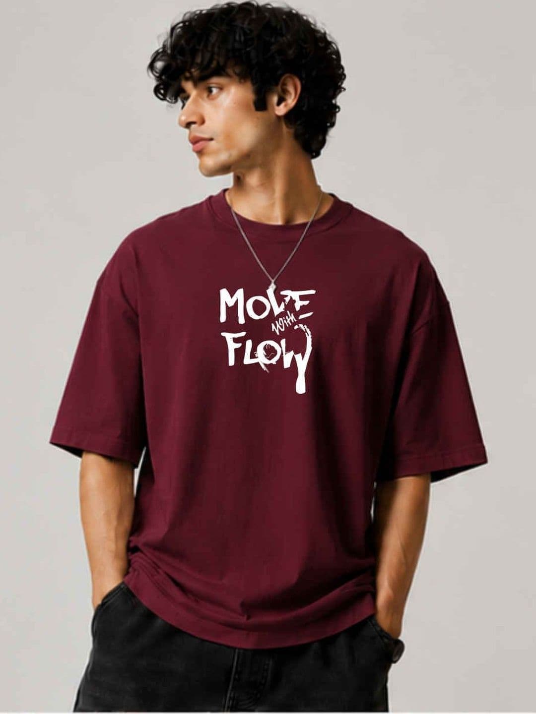 WIEBE Men Printed Drop-Shoulder Sleeves T-shirt - view 1