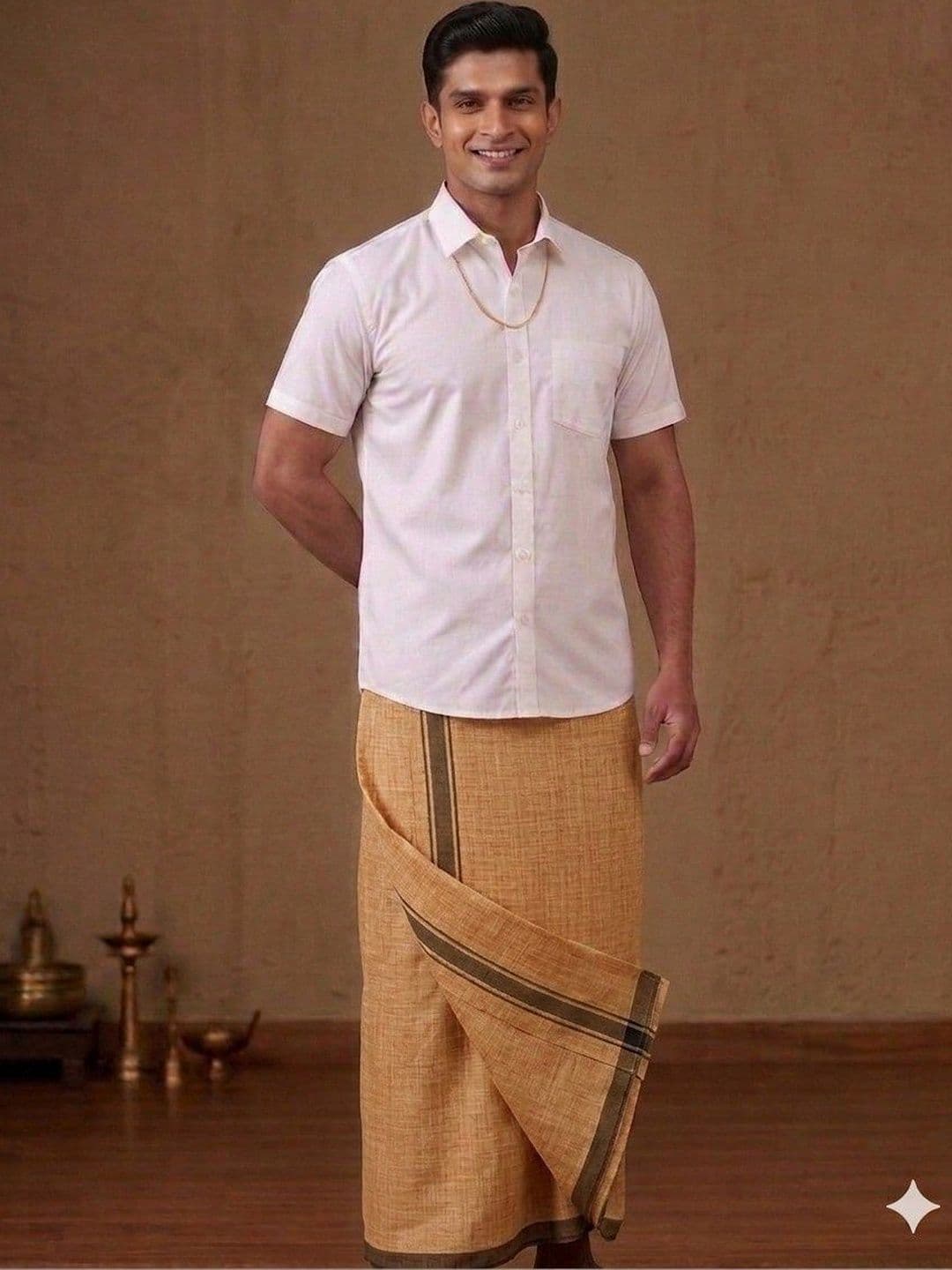 Sharan Elegance Men Striped Cotton Blend Dhoti Dhotis - view 1
