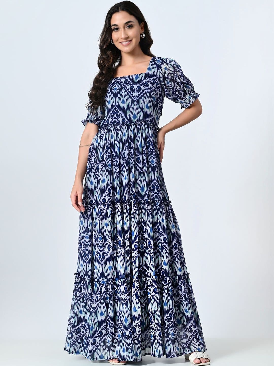 Moda Rapido Print Georgette Maxi Dress - view 1