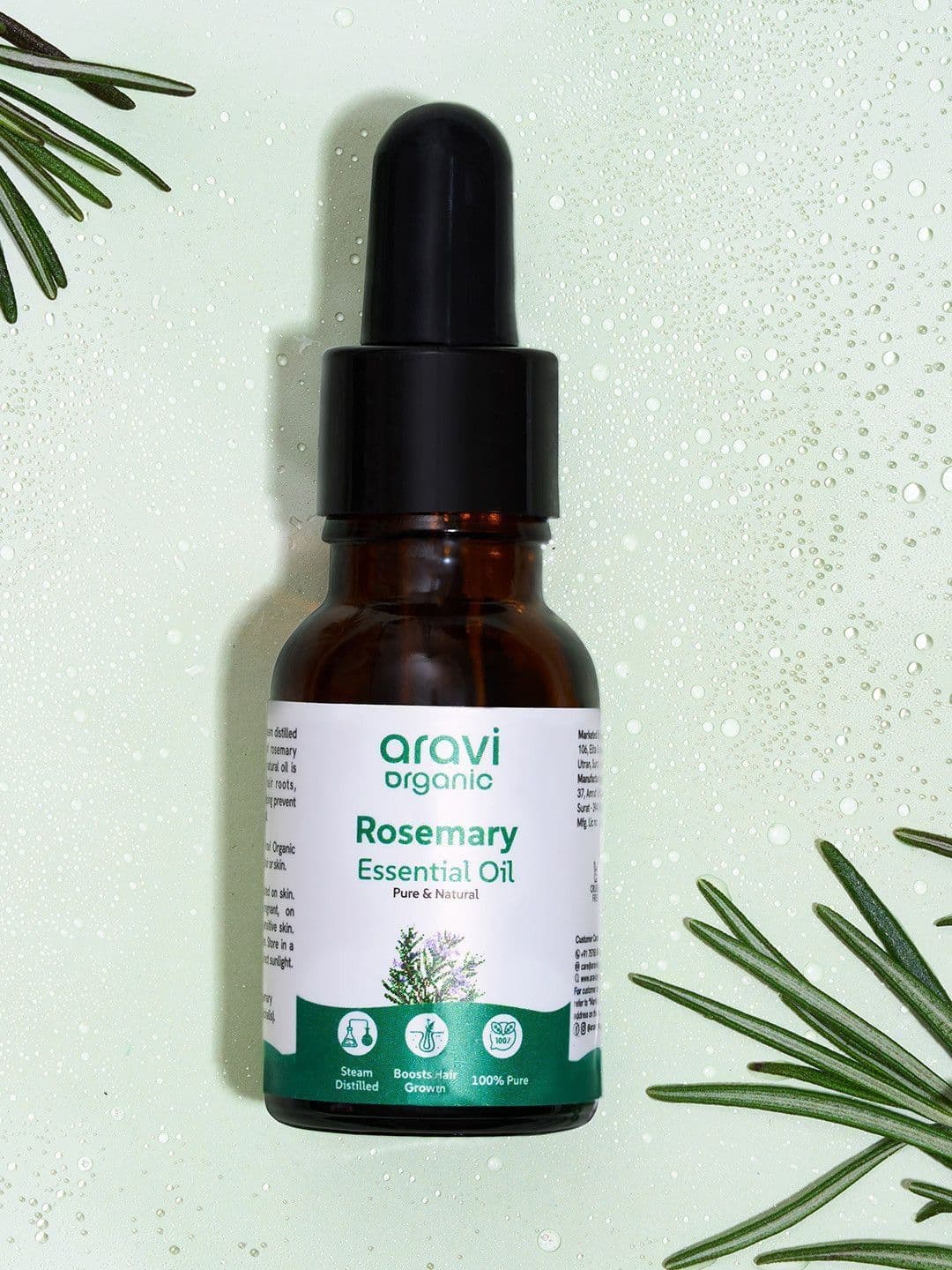 Aravi Organic Pure & Natural Rosemary Essential Oil For Hair Growth - 15ml - view 1