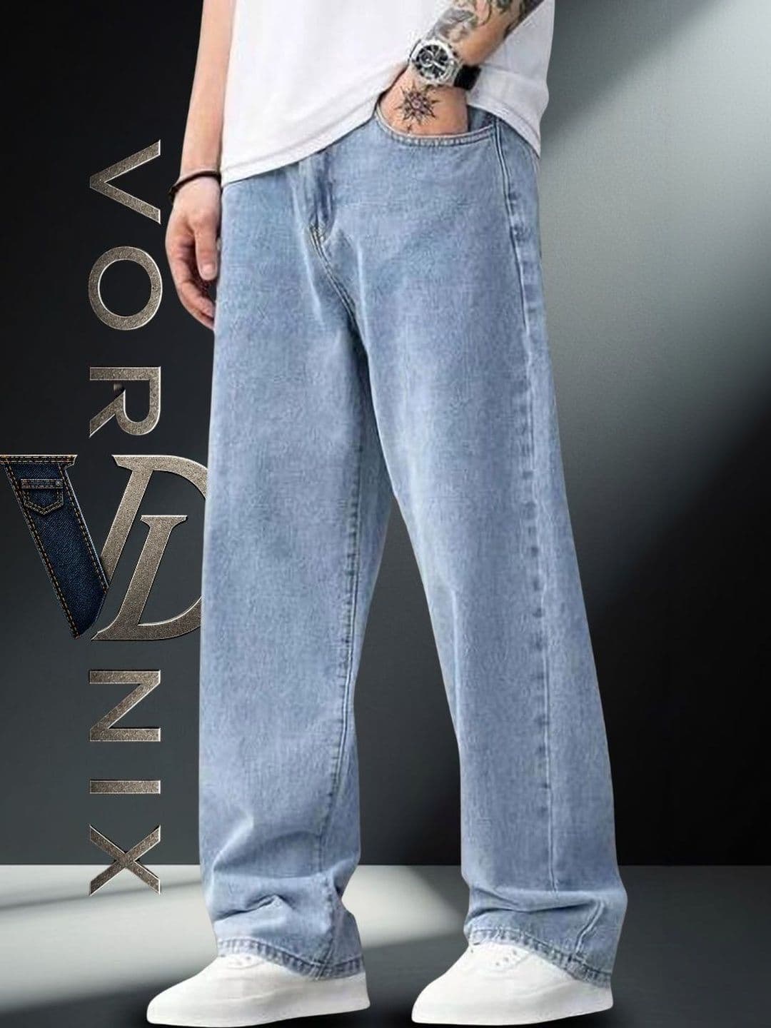 VORNIX DENIM Men Relaxed Fit Mid-Rise Stretchable Jeans - view 1