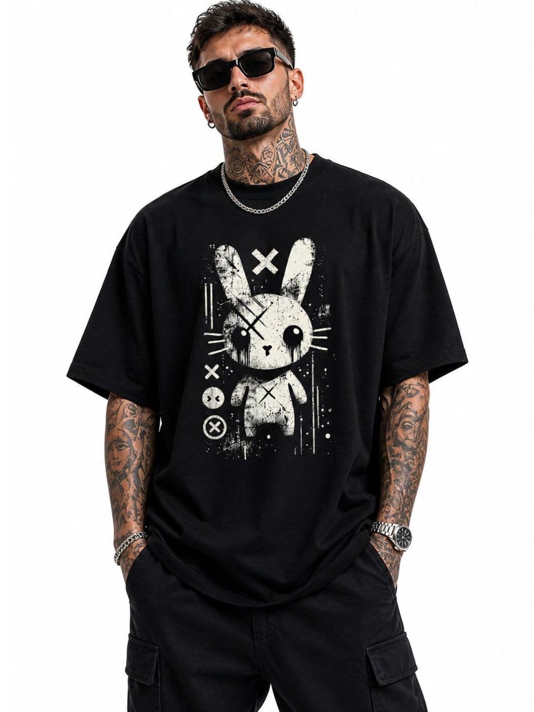 HASTEN Oversized Graphic Print T-shirt - view 1