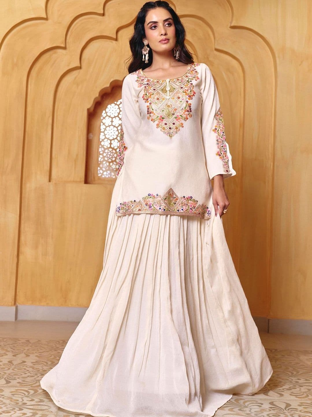 MADHURAM Embroidered Ready to Wear Lehenga & - view 1