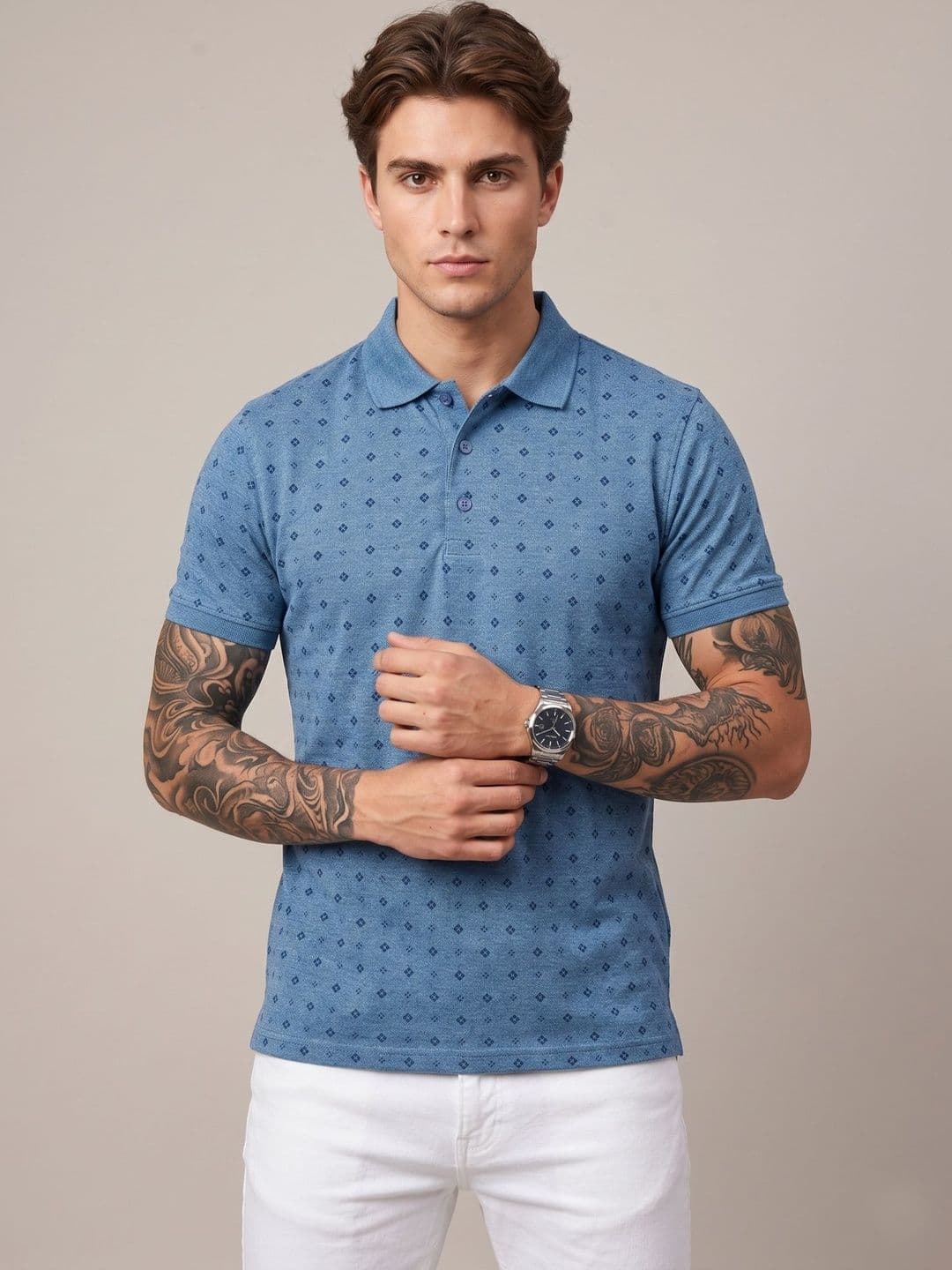 SANDPIPER Men Printed Polo Collar T-shirt - view 1
