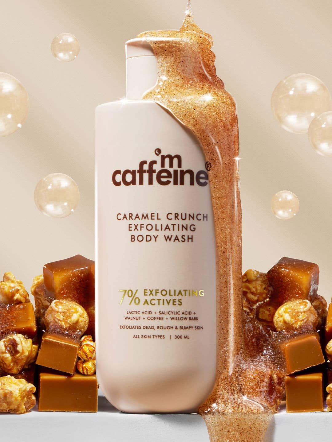 MCaffeine 7% Exfoliating Body Wash with 1% Salicylic, 2% Lactic Acid for Body Acne- 300ml - view 1