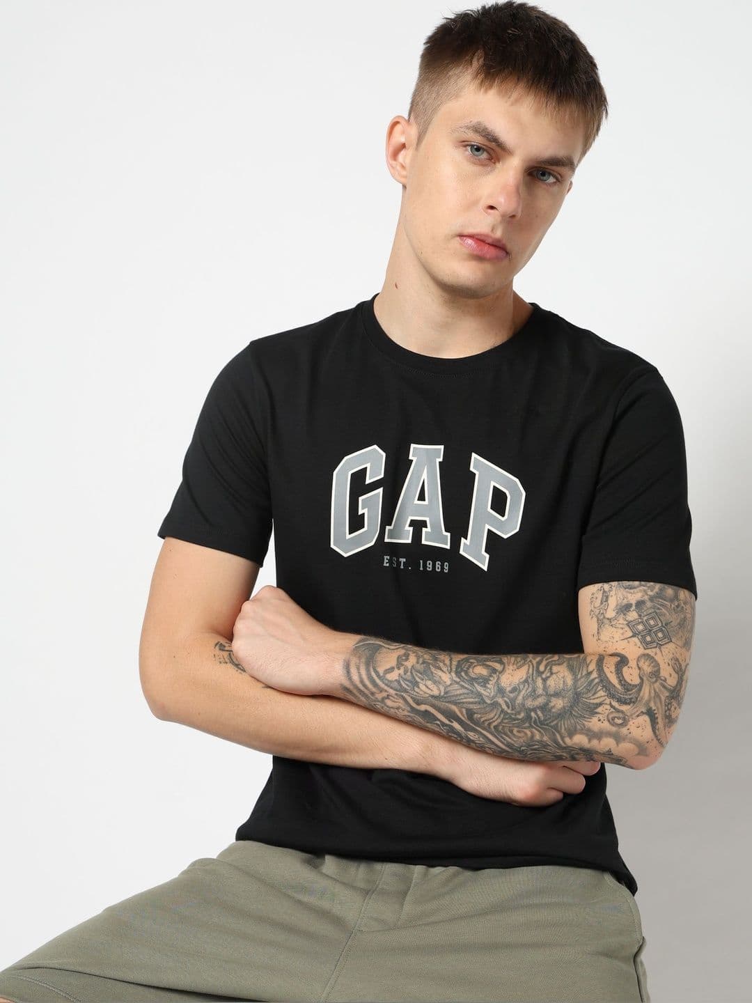 GAP Brand Logo Printed Pure Cotton T-shirt - view 1