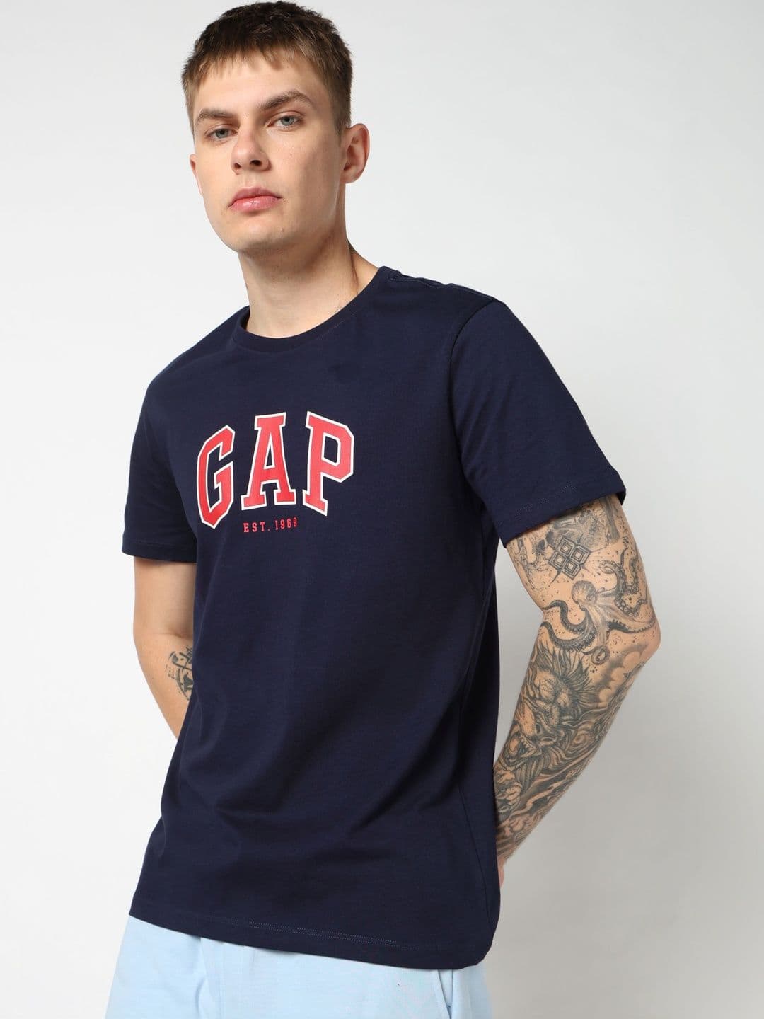 GAP Brand Logo Printed Pure Cotton T-shirt - view 1