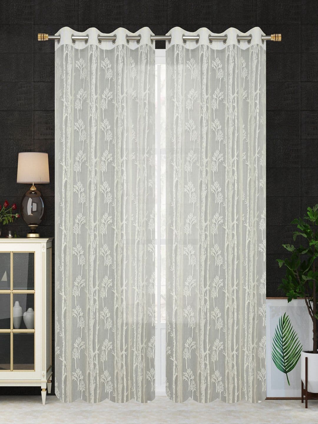 Homefab India Unisex Cream Curtains and Sheers - view 1
