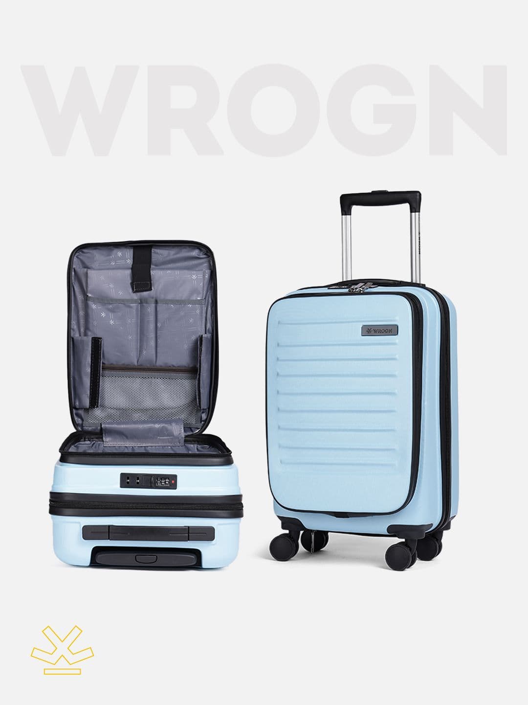 WROGN WRONG Textured Hard Cabin Suitcase Trolley Bag- 50L - view 1