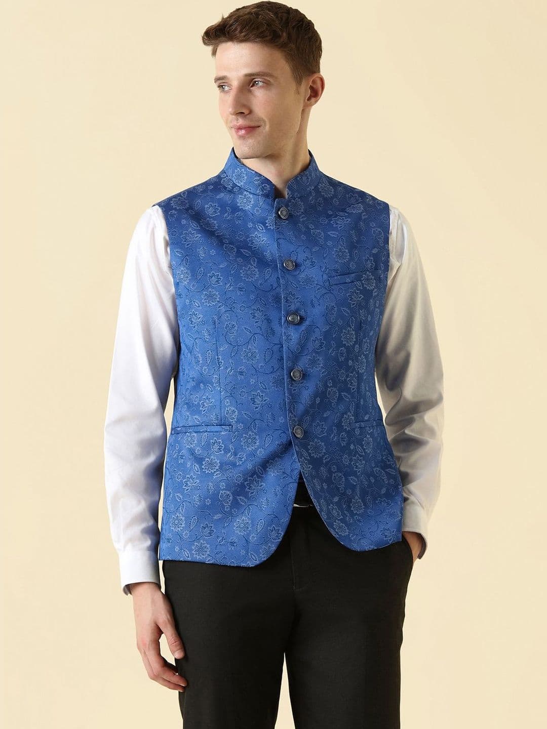 Allen Solly Textured Mandarin Collar Nehru Jackets - view 1