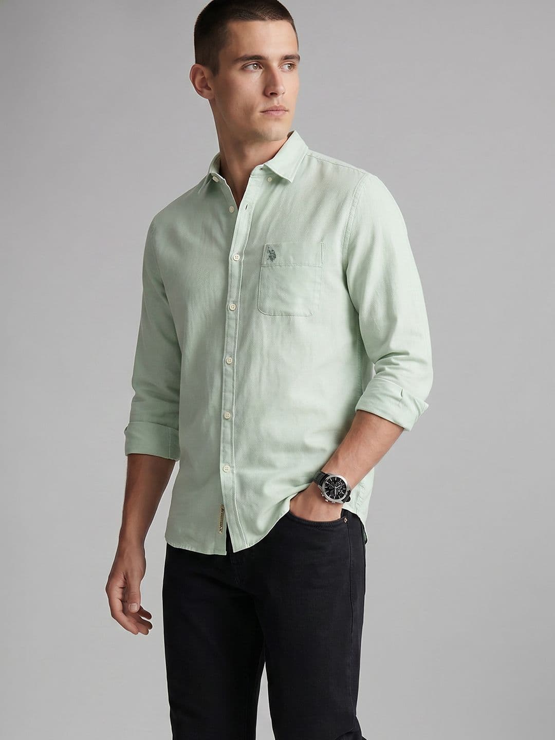 U.S. Polo Assn. Denim Co. U.S. Polo Assn. Cotton Linen Casual Shirt - view 1