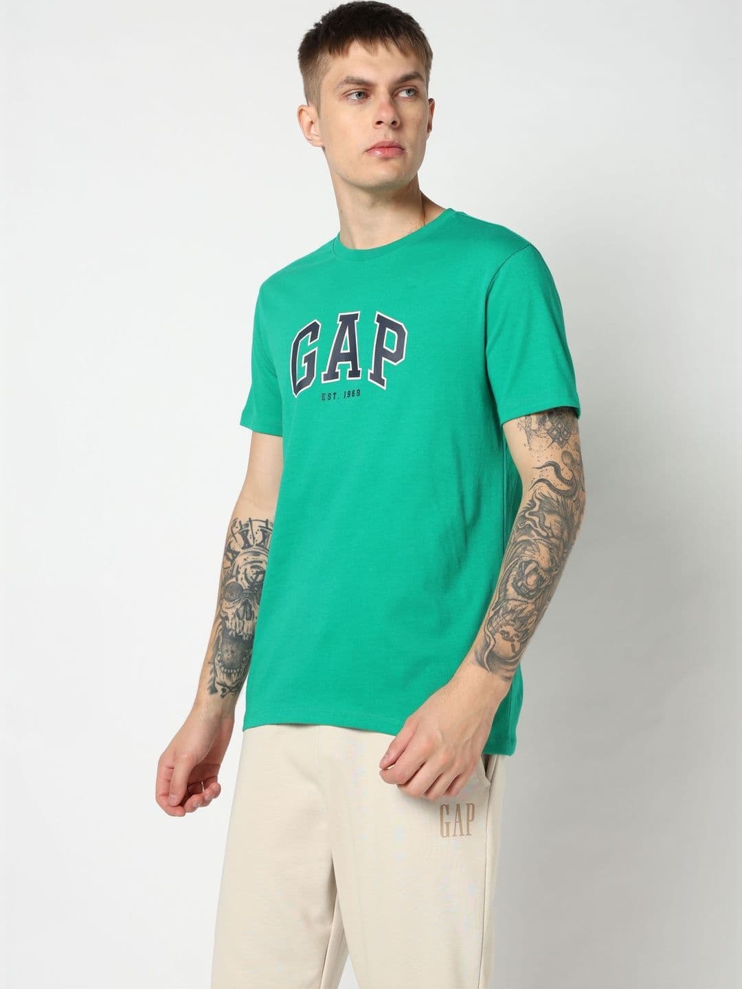 GAP Brand Logo Printed Pure Cotton T-shirt - view 1