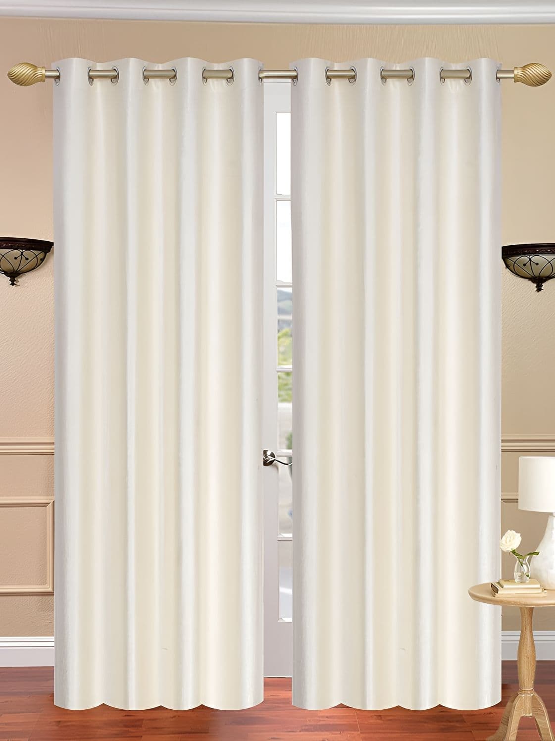 THE CONVERSION Cream 2 Pieces Long Door Curtains - view 1
