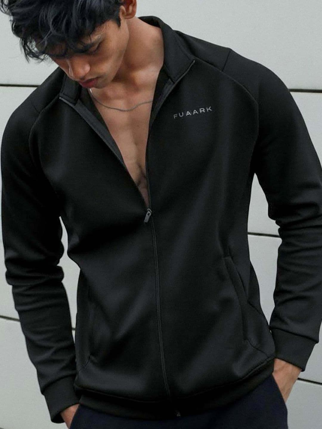 FUAARK Men Mock Collar Anti Odour Solid Sporty Jacket - view 1