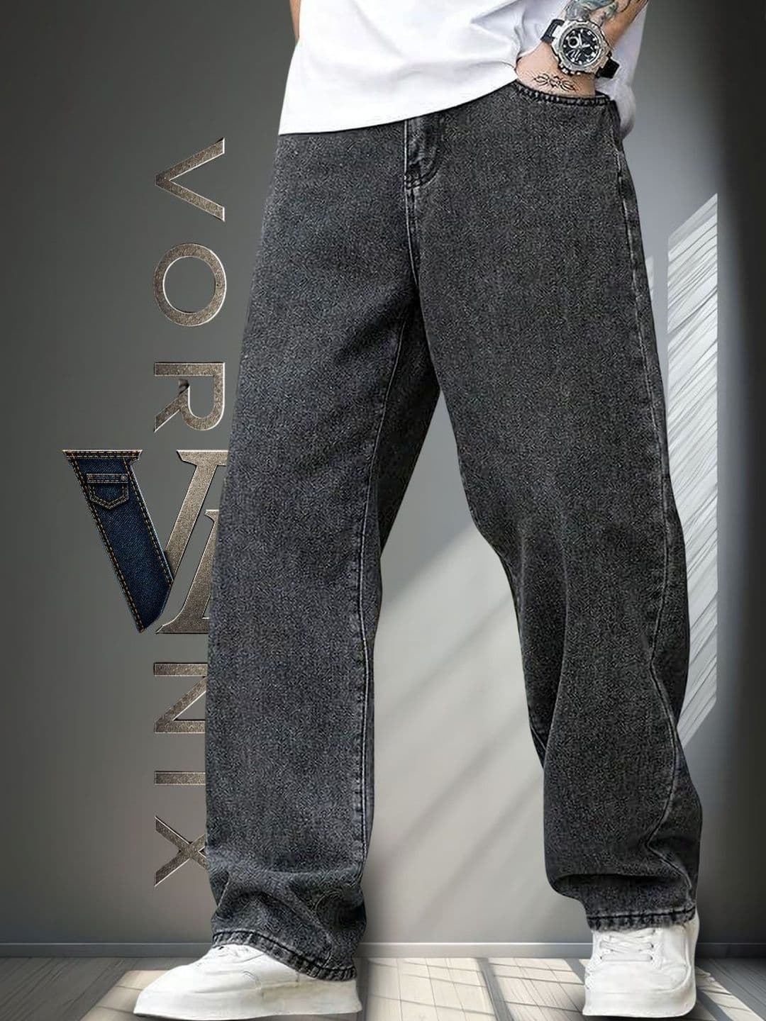 VORNIX DENIM Men Relaxed Fit Mid-Rise Stretchable Jeans - view 1