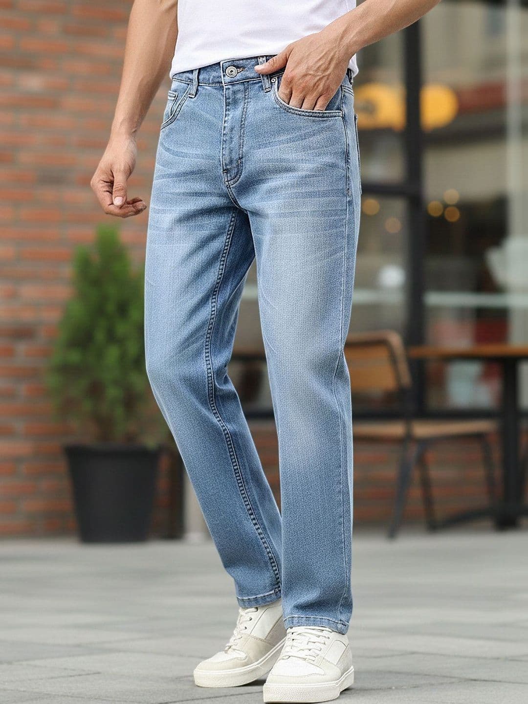 Urbano Fashion Men Regular Fit Mid-Rise Mildly Distressed Heavy Fade Stretchable Jeans - view 1