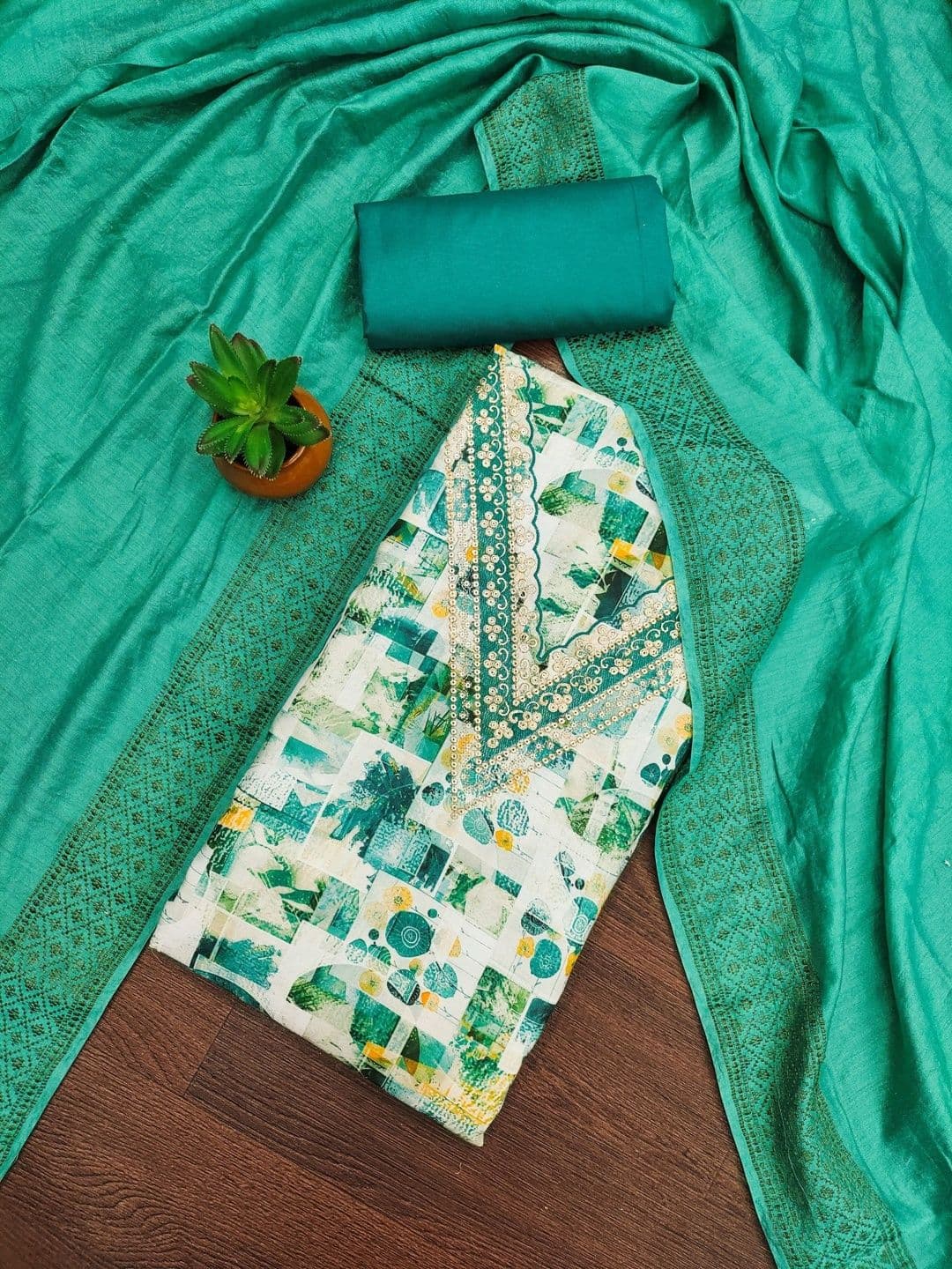 Rangtulika Ethnics Printed Unstitched Dress Material - view 1