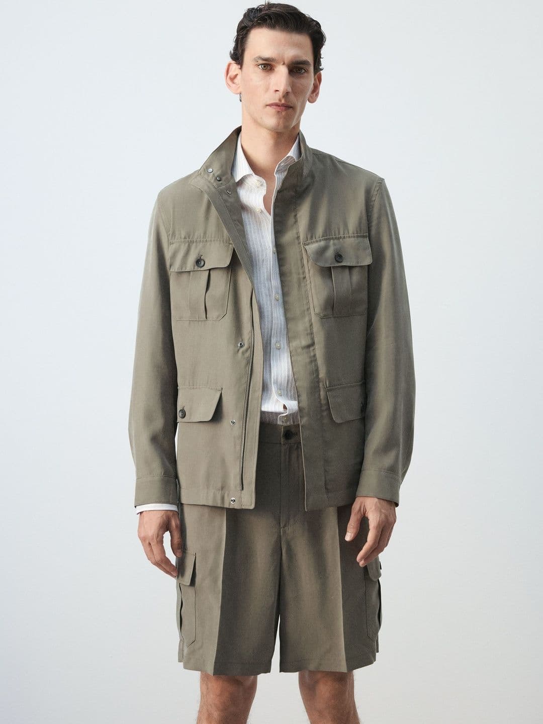 MANGO MAN Mock Collar Tailored Jacket - view 1