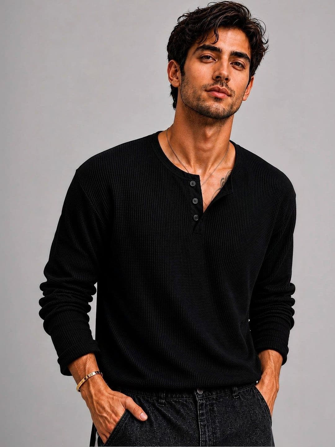 JERKYN Men Henley Neck T-shirt - view 1