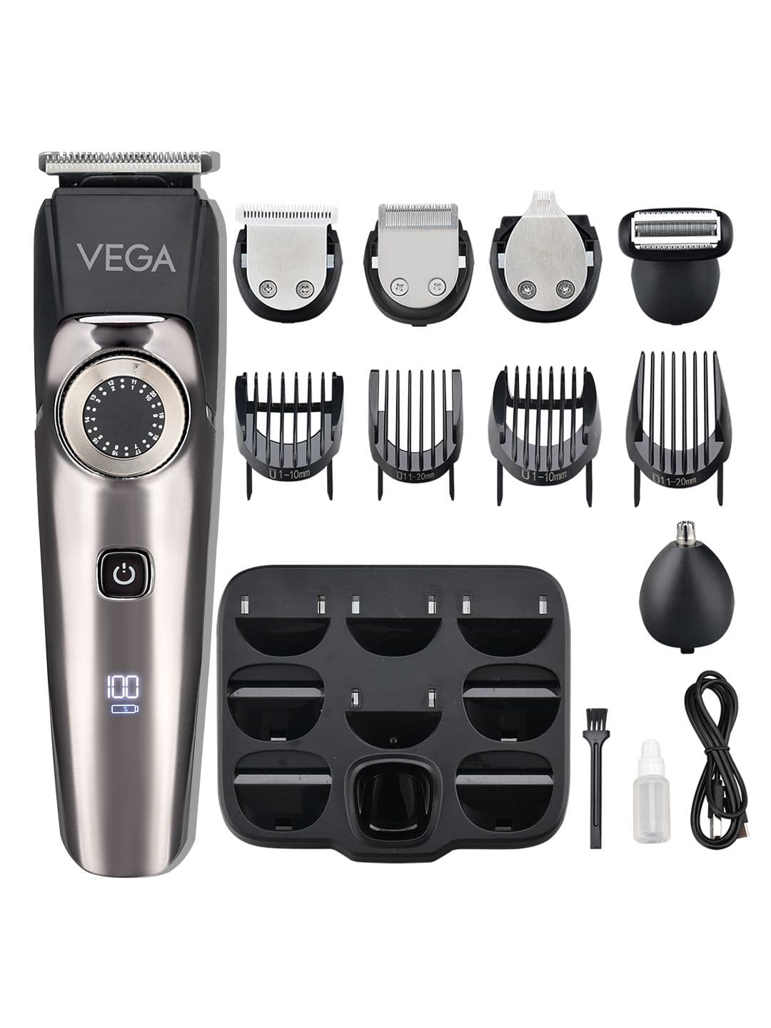 VEGA Men VHTH-32 9-in-1 Pro Multi Grooming Trimmer - Gunmetal-Toned & Black - view 1