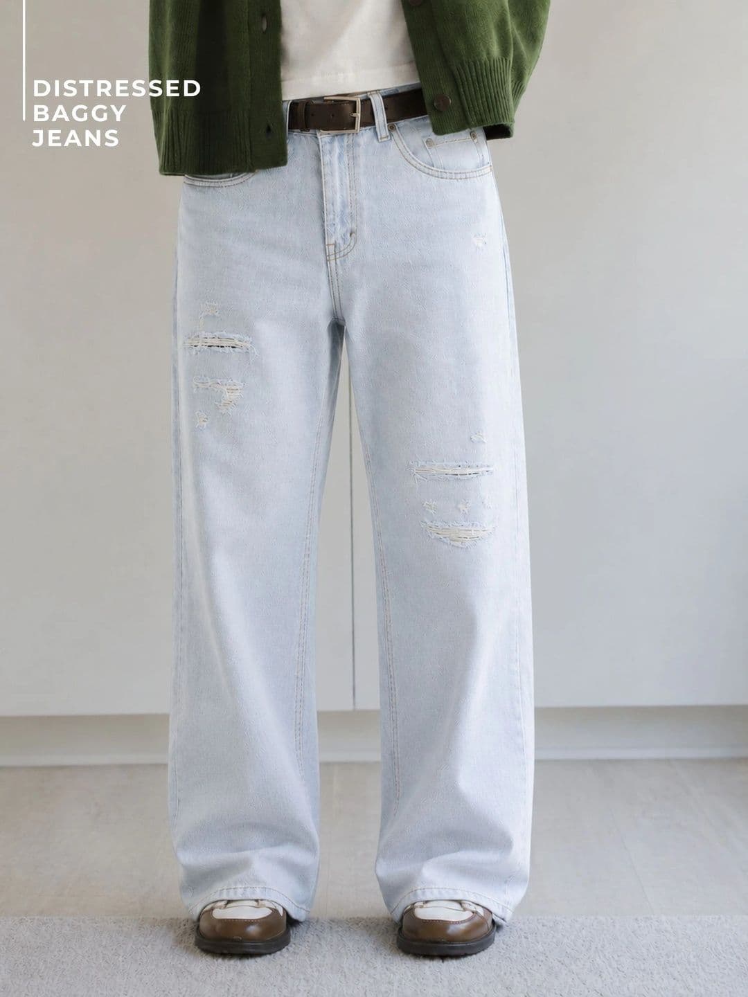 DENNISON Distressed Baggy Fit Jeans - view 1