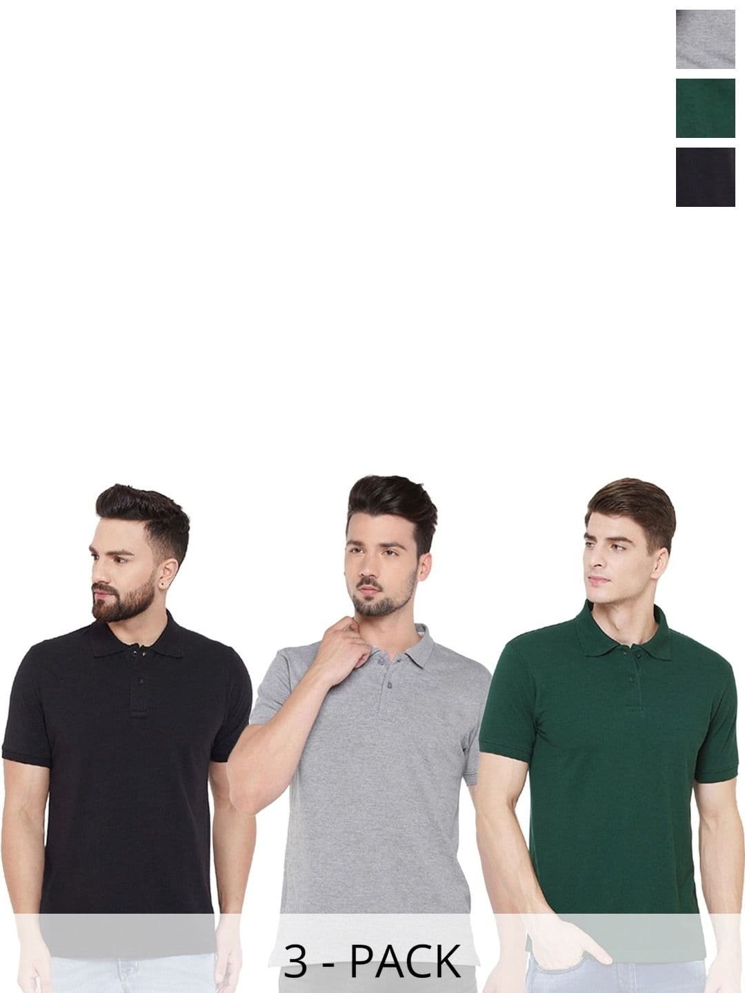 FUNKY GUYS Men 3 Polo Collar Dri-Blend Slim Fit T-shirt - view 1