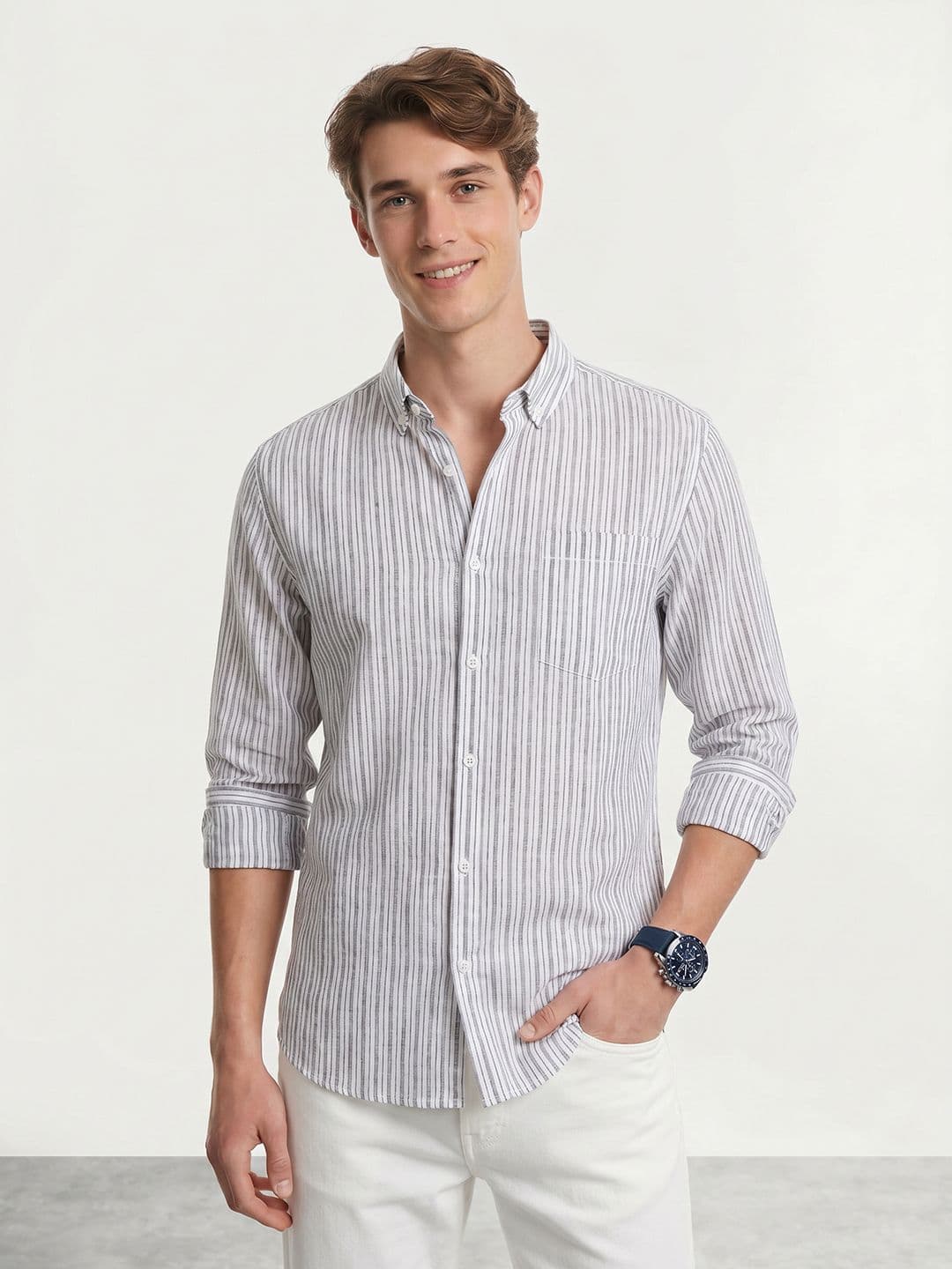Mast & Harbour Vertical Striped Casual Shirt - view 1