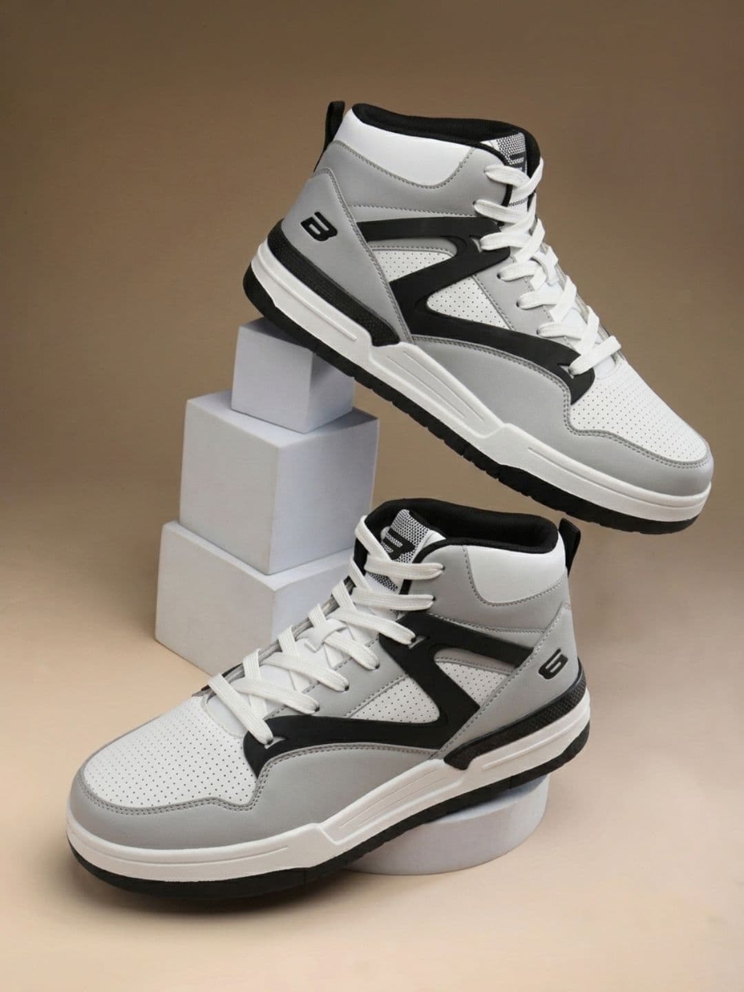Bond Street By Red Tape Hustle Men Colourblocked High-Top Sneakers - view 1