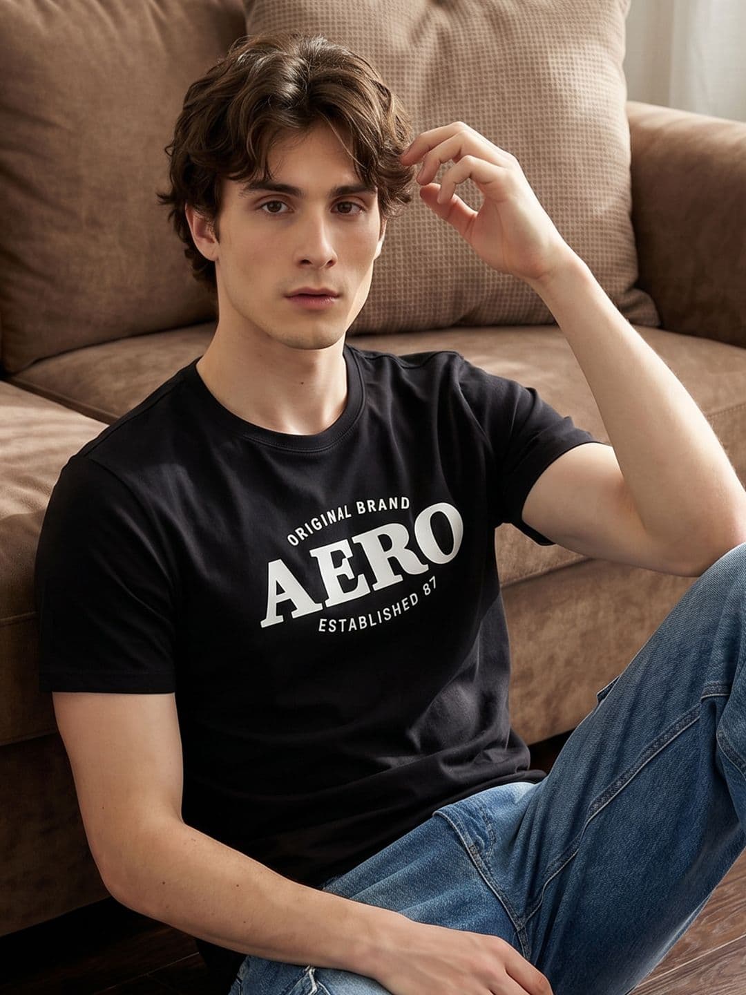 Aeropostale Brand Logo Printed Pure Cotton T-shirt - view 1