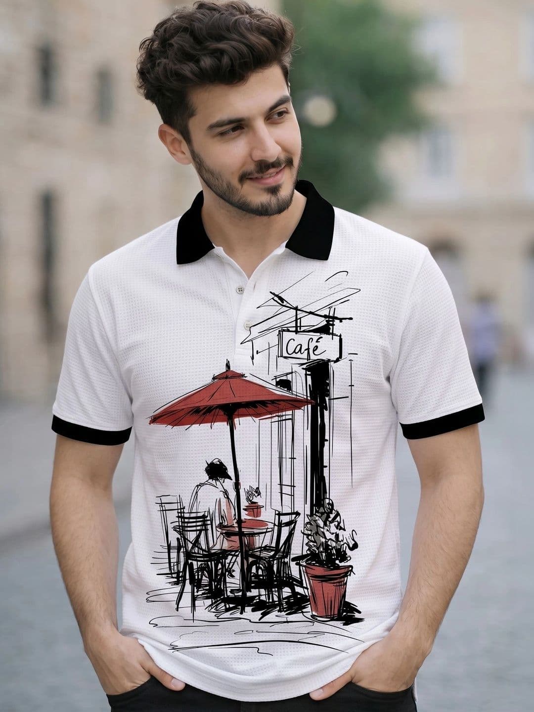 Tshirts Buddy Men Printed Polo Collar T-shirt - view 1