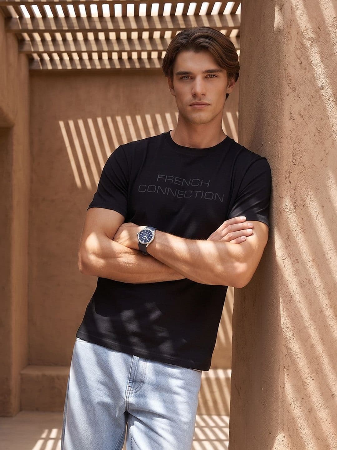 French Connection Brand Logo Printed Pure Cotton T-shirt - view 1
