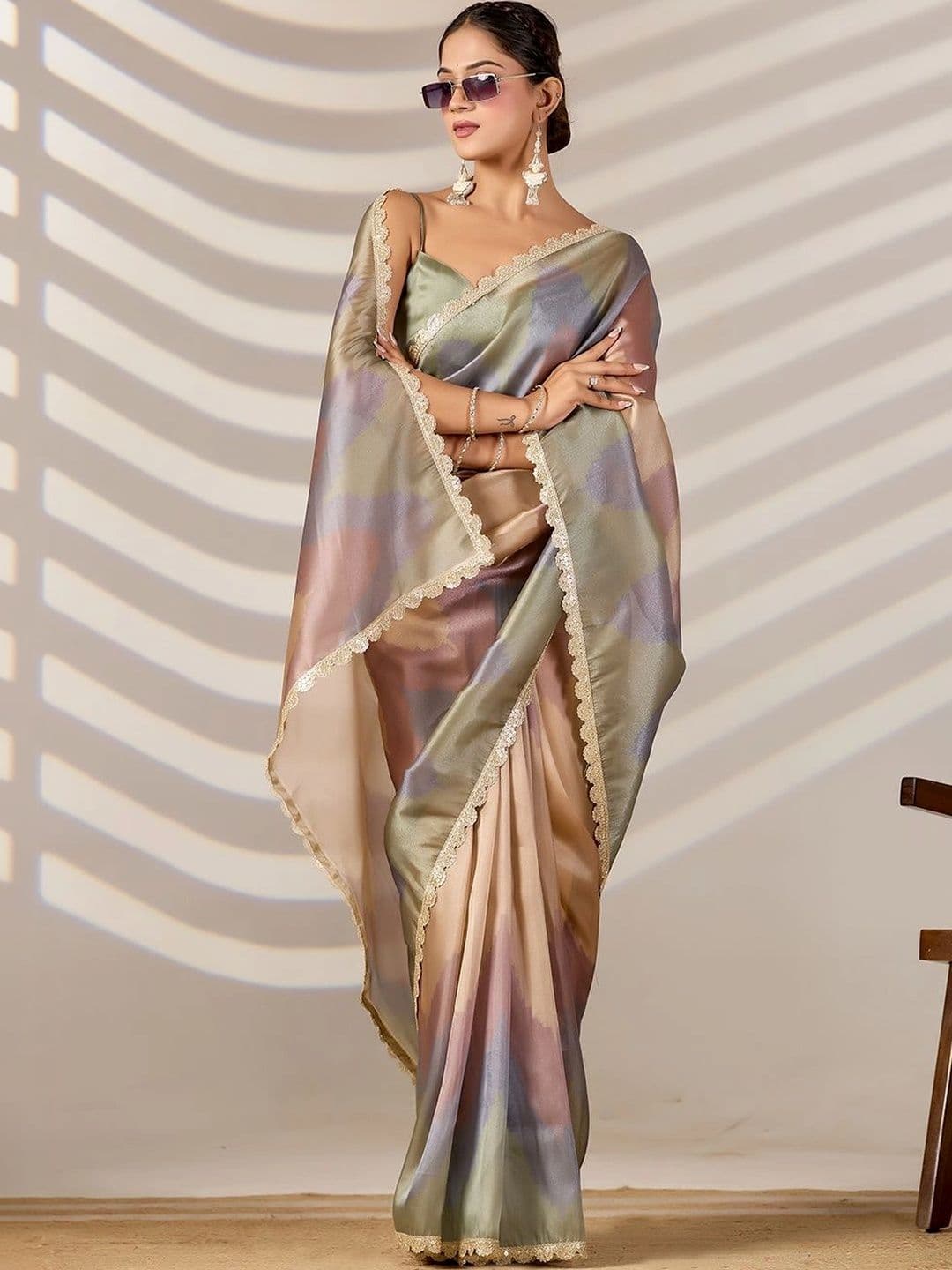 house of kk Tie and Dye Organza Designer Saree - view 1