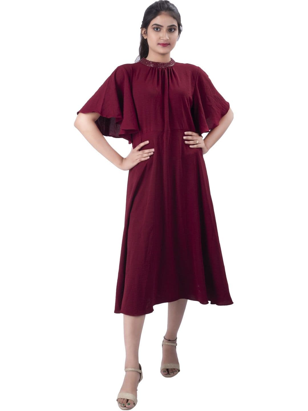 RAYIE COLLECTION Flared Sleeve Fit & Flare Midi Dress - view 1