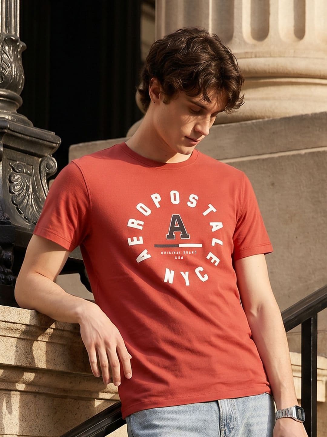 Aeropostale Brand Logo Printed Pure Cotton T-shirt - view 1