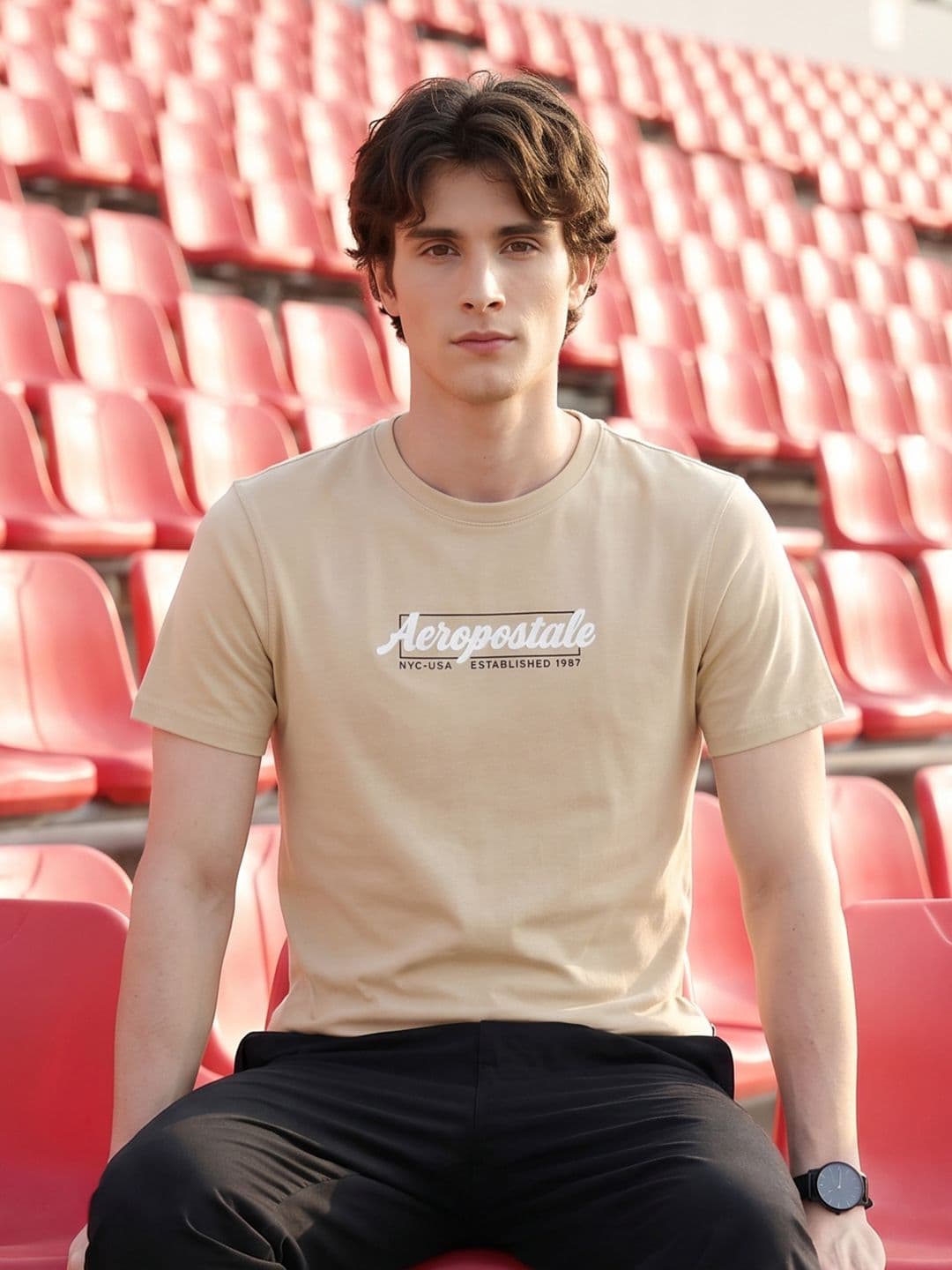 Aeropostale Brand Logo Printed Pure Cotton T-shirt - view 1