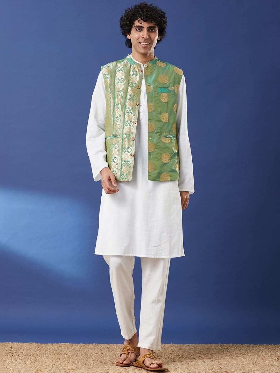 Taavi Embellished Woven Nehru Jackets - view 1