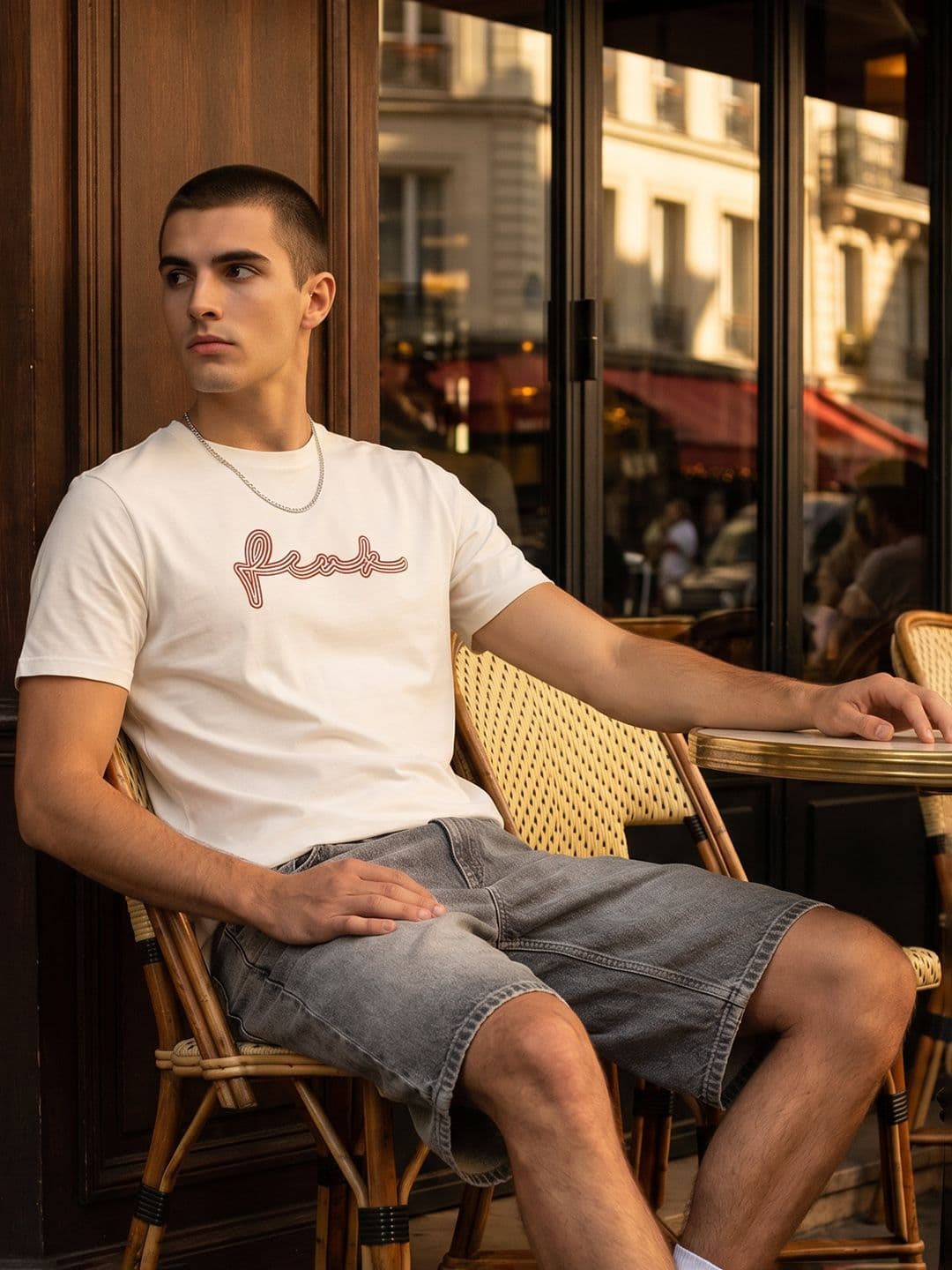 FCUK Brand Logo Printed Pure Cotton T-shirt - view 1