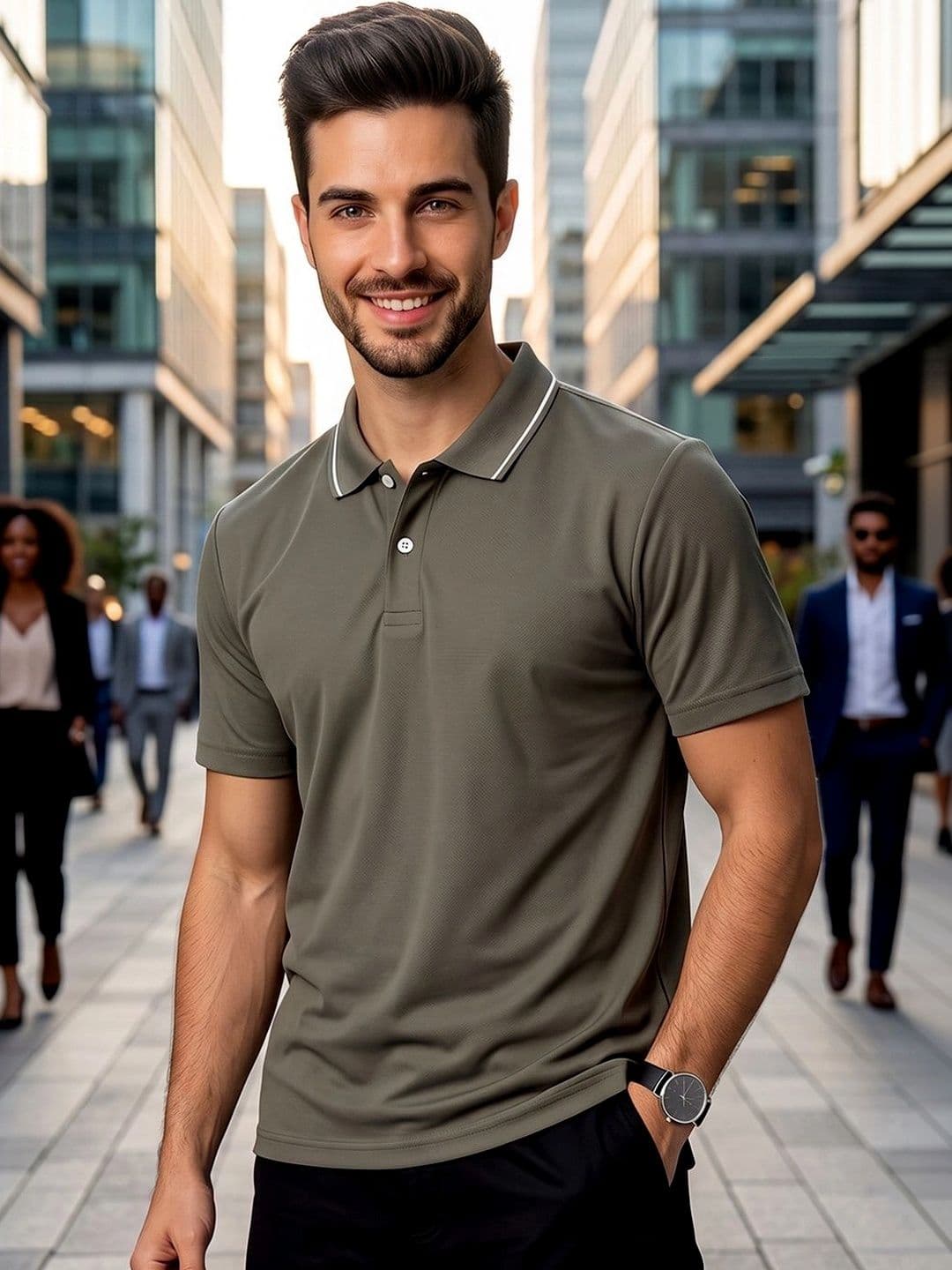 GENZA Men Polo Collar T-shirt - view 1