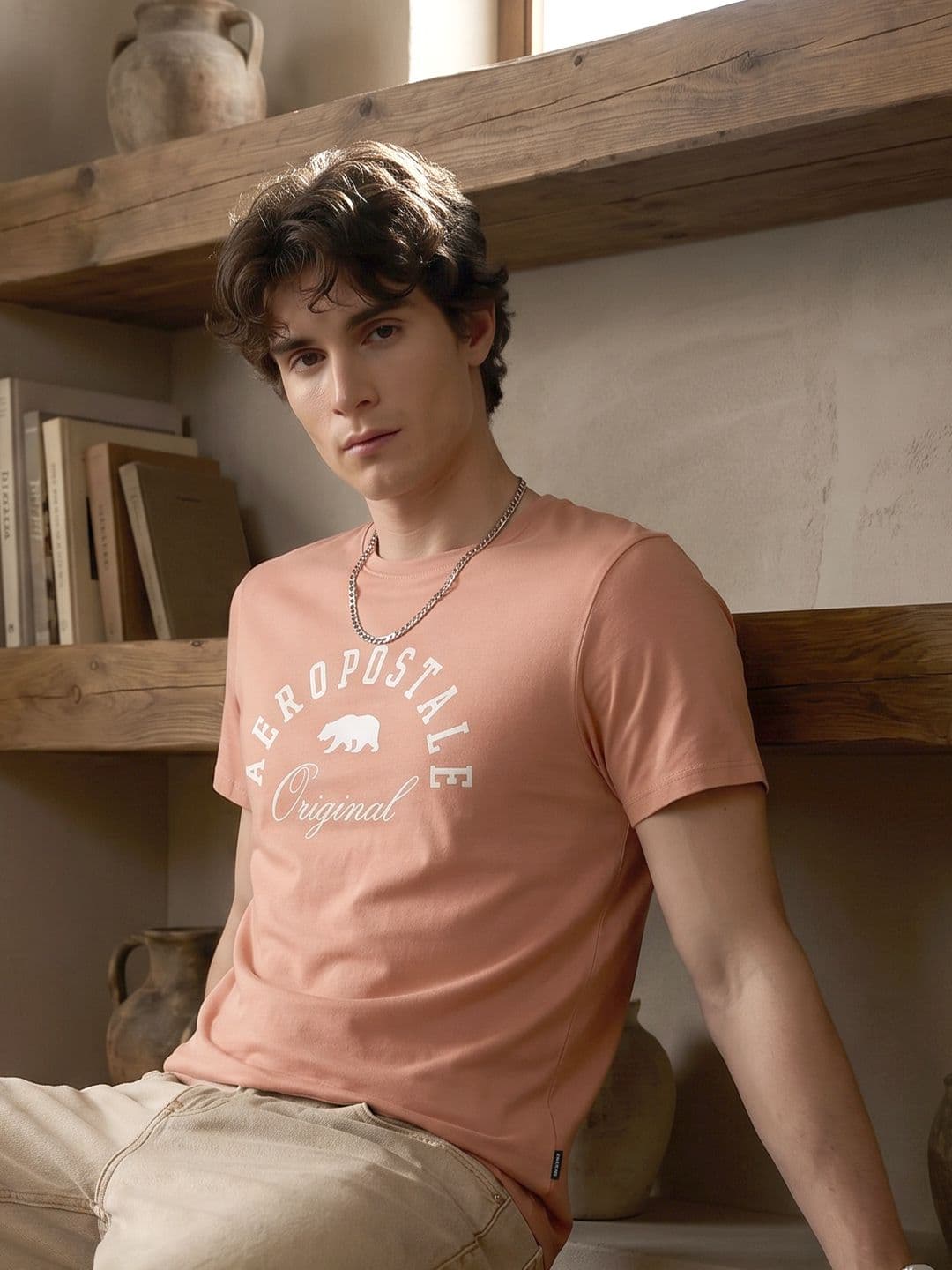 Aeropostale Brand Logo Printed Pure Cotton T-shirt - view 1